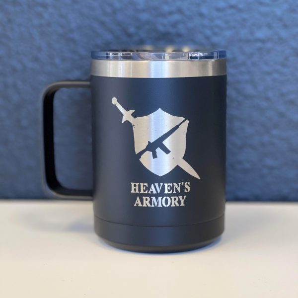Heaven's Armory 15 oz coffee cup